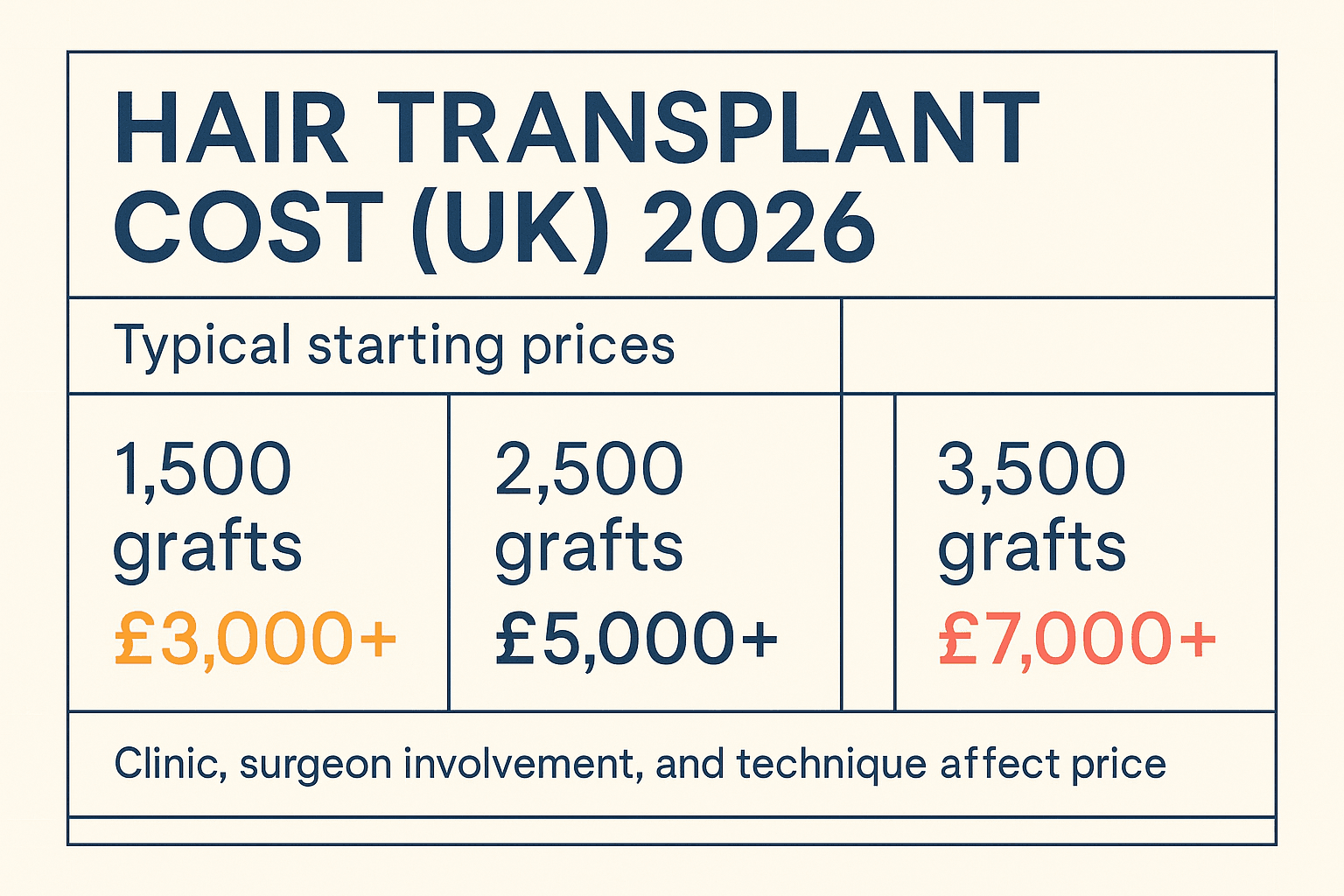 Hair Transplant Cost UK 2026: Full Price Breakdown for UK Patients