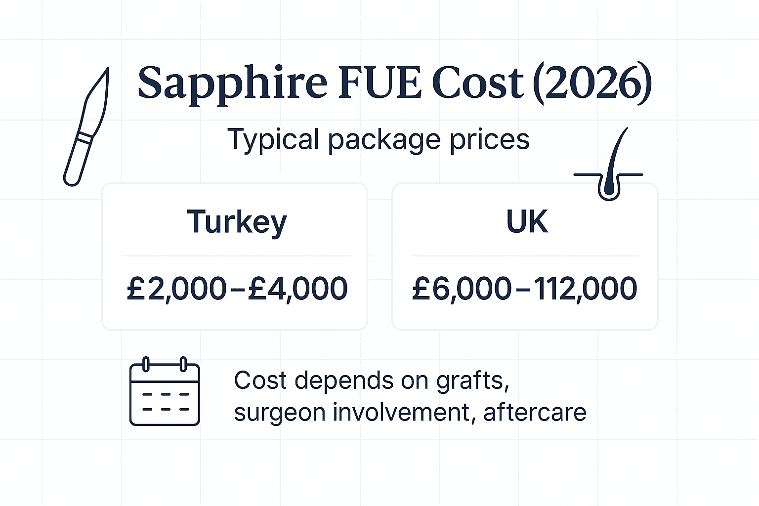 Sapphire FUE Hair Transplant Cost (2026): UK vs Turkey Prices, What’s Included & Red Flags